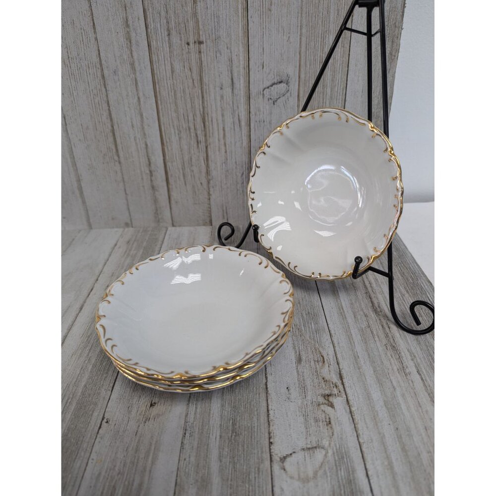 Vintage BOHEMIAN Fine China Set of 4 Dessert Bowls Czechoslovakia BOH53